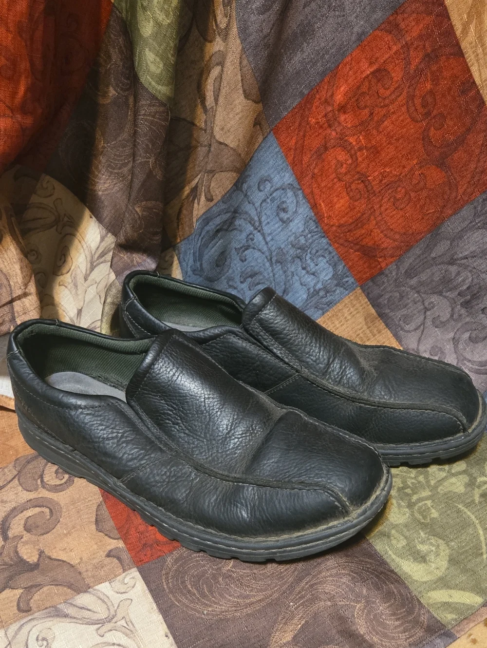 Clarks Black Slip-On Leather Loafers